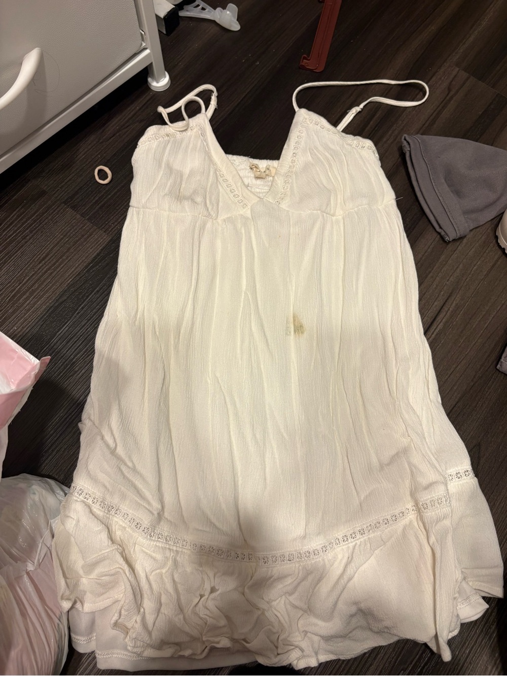 PacSun Cream Spaghetti-Strap Mini Dress